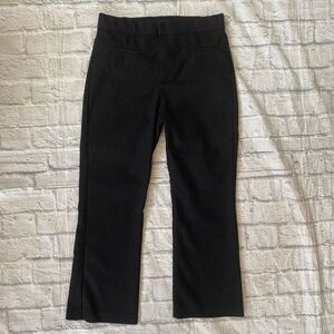 Zara women L pull on stretchy comfy cropped dress pants black